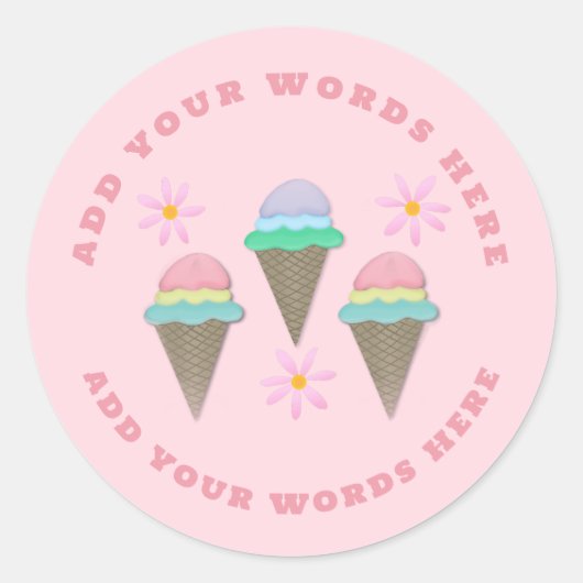 Aangepaste Ice Cream Cone Stickers (Voorkant)