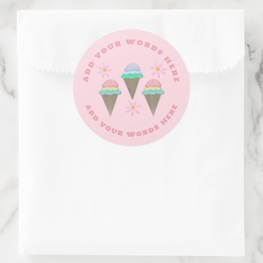 Aangepaste Ice Cream Cone Stickers (Tas)