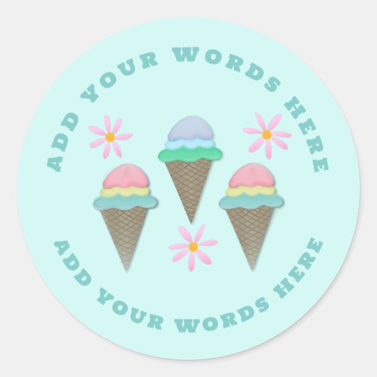 Aangepaste Ice Cream Cone Stickers (Voorkant)