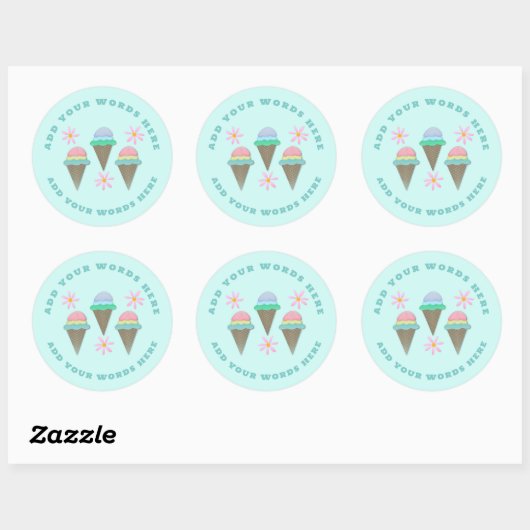 Aangepaste Ice Cream Cone Stickers (Vel)