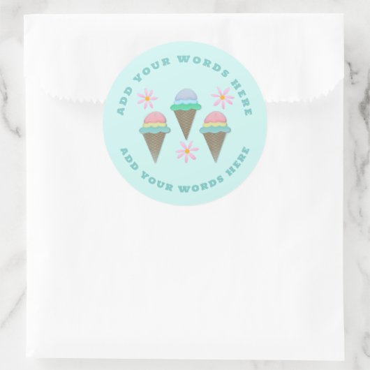 Aangepaste Ice Cream Cone Stickers (Tas)