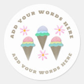 Aangepaste Ice Cream Cone Stickers (Voorkant)