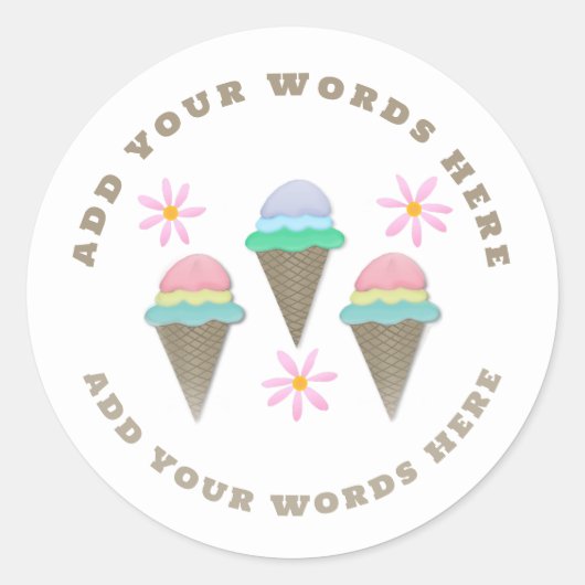 Aangepaste Ice Cream Cone Stickers (Voorkant)