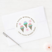 Aangepaste Ice Cream Cone Stickers (Envelop)