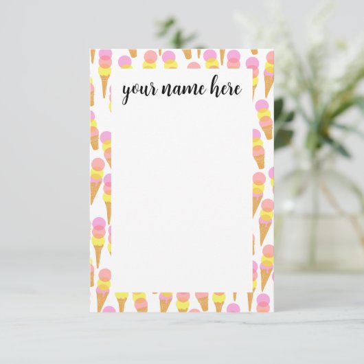 Aangepaste Ice Cream Kinder Dank u Notecards Bedankkaart (Staand voorkant)