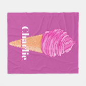 Aangepaste Ice Cream-naam en kleurendekens Fleece Deken (Voorkant (Horizontaal))
