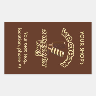 aangepaste Ice Cream-stickers Rechthoekige Sticker