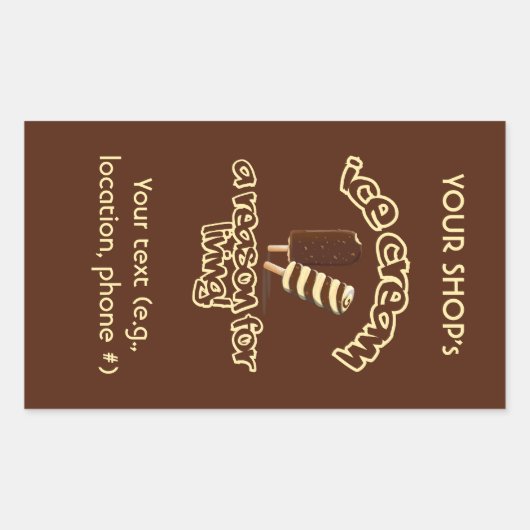 aangepaste Ice Cream-stickers Rechthoekige Sticker (Voorkant)