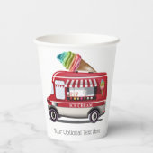 aangepaste Ice Cream Truck-tekst Papieren Bekers (Achterkant)