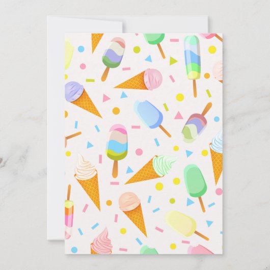 Aangepaste Ice Cream verjaardagsfeestje uitnodigin Kaart (Achterkant)