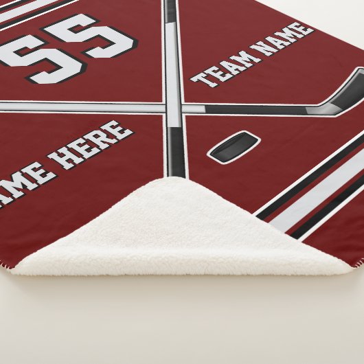 Aangepaste Ice Hockey Blankets in uw KLEUREN Sherpa Deken (3/4)