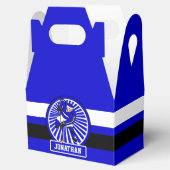 Aangepaste Ice Hockey Player Blue Bedankdoosjes (Geopend)