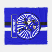 Aangepaste Ice Hockey Player Blue Fleece Deken (Voorkant (Horizontaal))