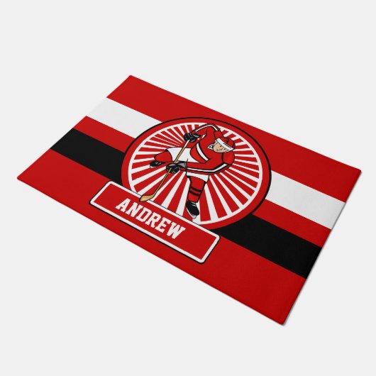 Aangepaste Ice Hockey-speler Deurmat (Schuin)