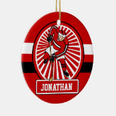 Aangepaste Ice Hockey-speler Keramisch Ornament (Rechts)