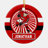 Aangepaste Ice Hockey-speler Keramisch Ornament (Voorkant)