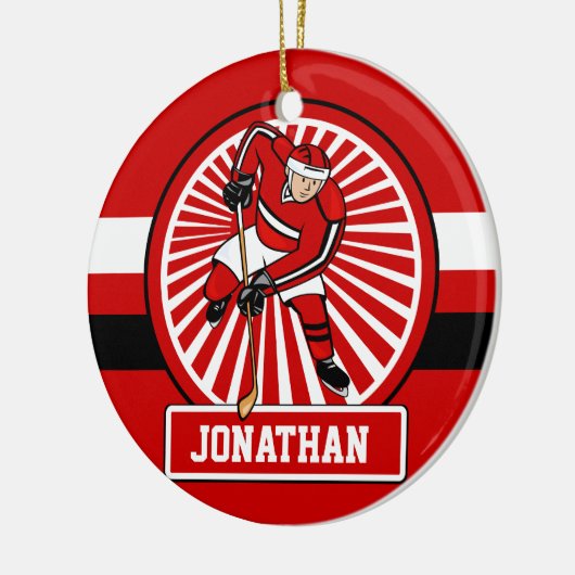 Aangepaste Ice Hockey-speler Keramisch Ornament (Links)