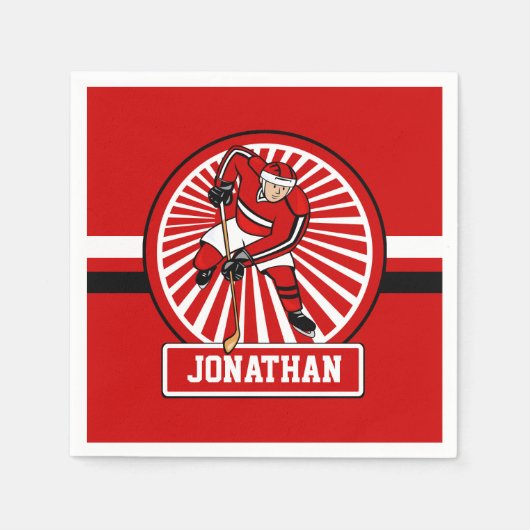 Aangepaste Ice Hockey-speler Servetten (Voorkant)