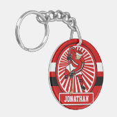 Aangepaste Ice Hockey-speler Sleutelhanger (Voorkant Links)