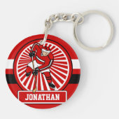 Aangepaste Ice Hockey-speler Sleutelhanger (Achterkant)