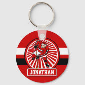 Aangepaste Ice Hockey-speler Sleutelhanger (Achterkant)