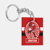 Aangepaste Ice Hockey-speler Sleutelhanger (Voorkant Links)