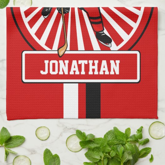 Aangepaste Ice Hockey-speler Theedoek (Gevouwen)