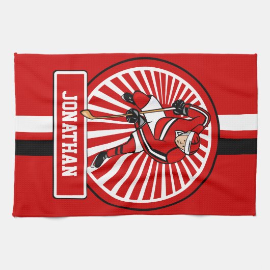 Aangepaste Ice Hockey-speler Theedoek (Horizontaal)