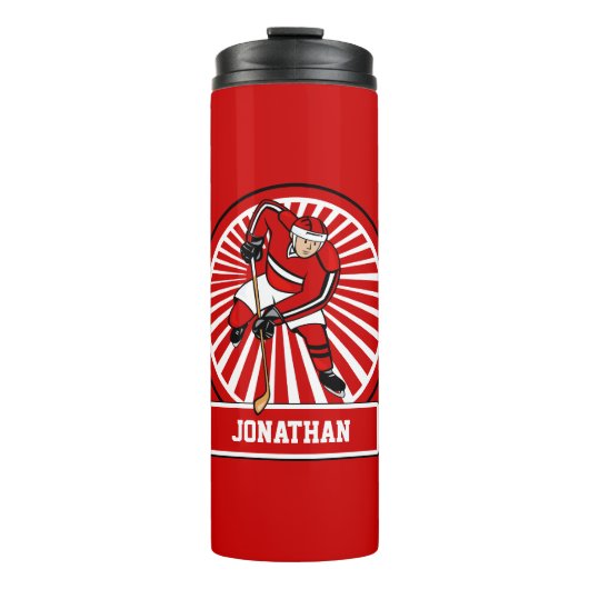 Aangepaste Ice Hockey-speler Thermosbeker (Voorkant)