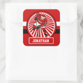 Aangepaste Ice Hockey-speler Vierkante Sticker (Tas)