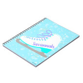 Aangepaste Ice Schaats Blue Sneeuwafbeelding Notitieboek (Linkerzijde)