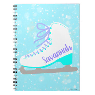 Aangepaste Ice Schaats Blue Sneeuwafbeelding Notitieboek