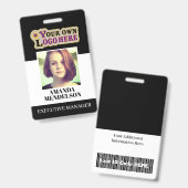 Aangepaste ID-badge met streepjescodefoto en logo Badge (Voor- en achterkant)