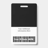 Aangepaste ID-badge met streepjescodefoto en logo Badge (Achterkant)