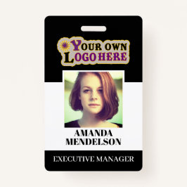 Aangepaste ID-badge met streepjescodefoto en logo Badge