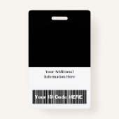Aangepaste ID-badge met streepjescodefoto en logo Badge (Achterkant)