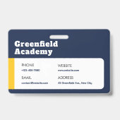 Aangepaste ID-badge voor leraren met school logo - Badge (Achterkant)