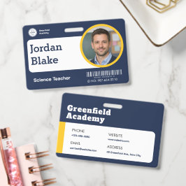 Aangepaste ID-badge voor leraren met school logo - Badge