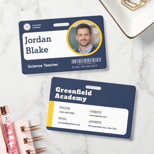 Aangepaste ID-badge voor leraren met school logo - Badge (Kantoor)