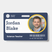 Aangepaste ID-badge voor leraren met school logo - Badge (Voorzijde)