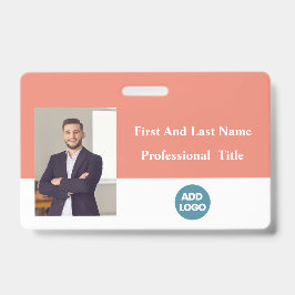Aangepaste ID-badge voor werknemers - naam, foto,  Badge