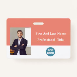 Aangepaste ID-badge voor werknemers - naam, foto,  Badge