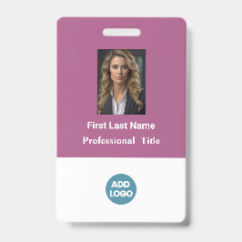 Aangepaste ID-badge voor werknemers - naam, foto,  Badge