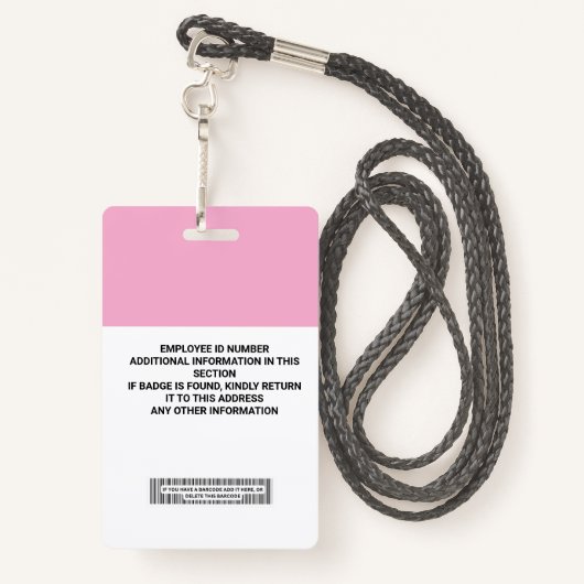 Aangepaste ID-badge voor werknemers - naam, foto,  Badge (Achterkant met draagriem)