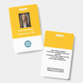 Aangepaste ID-badge voor werknemers - naam, foto,  Badge (Voor- en achterkant)
