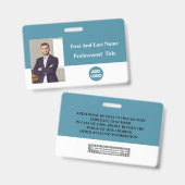 Aangepaste ID-badge voor werknemers - naam, foto,  Badge (Voor- en achterkant)