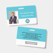 Aangepaste ID-badge voor werknemers - naam, foto,  Badge (Voor- en achterkant)