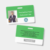 Aangepaste ID-badge voor werknemers - naam, foto,  Badge (Voor- en achterkant)