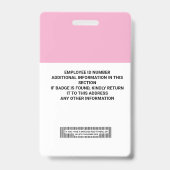 Aangepaste ID-badge voor werknemers - naam, foto,  Badge (Achterkant)