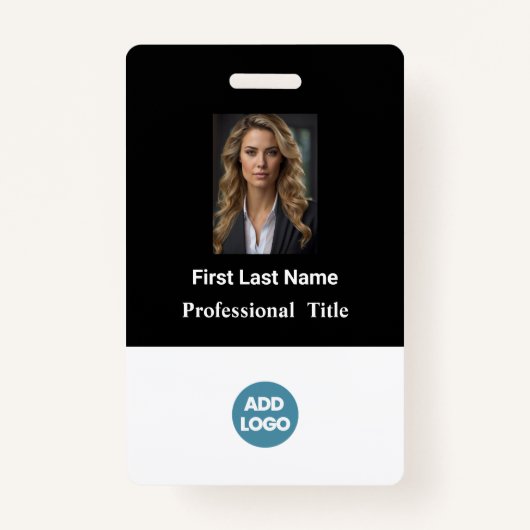 Aangepaste ID-badge voor werknemers - naam, foto,  Badge (Voorkant)